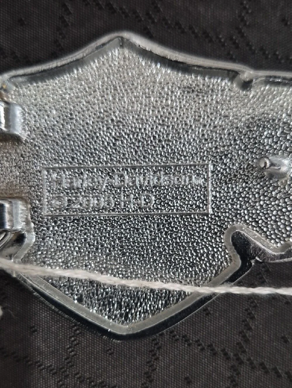 Harley-Davidson Silver Emblem with Orange Nameplate